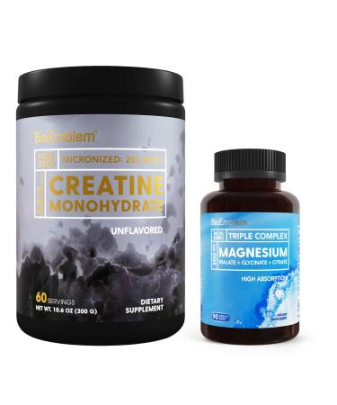BioEmblem Triple Magnesium Complex and Creatine Monohydrate Powder