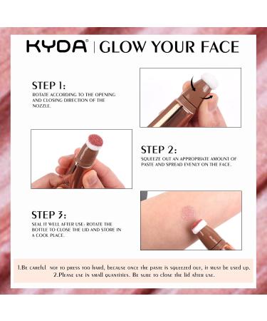 Kyda Blush Beauty Wall - Long-Lasting Liquid Face Touch Rouge with Pillow Applicator | Natural Shimmer Cream Blush (#10 Sunset Glow) - 0.6 fl oz - Buy Online on GoSupps.com