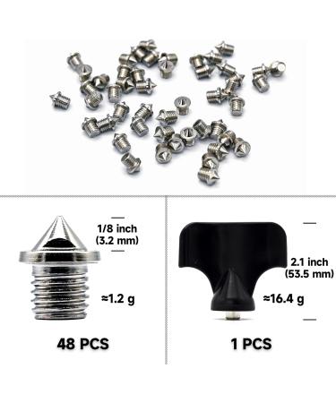 48 PCS 3.2mm Track&Field Pyramid Spikes - High Hardness Steel Alloy - Silver - Buy Online on GoSupps.com