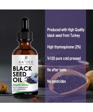 Ka Dee Black Seed Oil 4 oz - 100% Cold Pressed Unrefined & Rich in Thymoquinone | Global Shipping - Buy Online on GoSupps.com