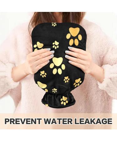 Hot Water Bottle with Dog Gold Paw Cover | 2L Pain Relief & Hand Warmer for Sore Muscles & Arthritis - Buy Online on GoSupps.com