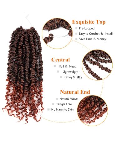 Umylar 10 Inch Pre-twisted Passion Twist Crochet Hair 8 Packs - Short Bohemian Braids Synthetic Extensions in 1B/350 - for Women - Buy Online on GoSupps.com