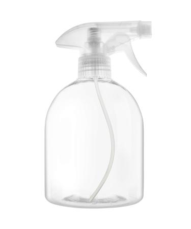 16oz / 500ml Clear Plastic Spray Bottle with Stream and Mist Settings for Haircuts, Water Plants, Cleaning, Cooking, Auto Detailing, Grilling, Disinfectant, Chemicals and Air Freshening. By alpree 1 Count (Pack of 1)