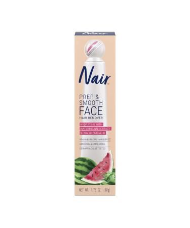 Nair Prep & Smooth Face  Exfoliating Facial Hair Removal for Woman  Depilatory Cream  Smooth Skin Solution for Effective Hair Removal  Hydrating with Hyaluronic Acid for Skincare  1.76 oz - Buy Online on GoSupps.com