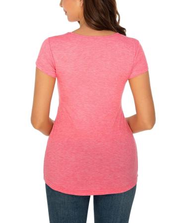 Love2Mi Women's Maternity Nursing Shirt - Wrap Layered Design, Stop Maternity Top, S-Pink M - Buy Online on GoSupps.com