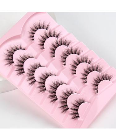 Natural Cat Eye Lashes | 15mm Wispy False Eyelashes - 7 Pairs 3D Volume Strip Lashes with Thin Cotton Band | Soft Fake Lashes (Siligli D-305 - Buy Online on GoSupps.com