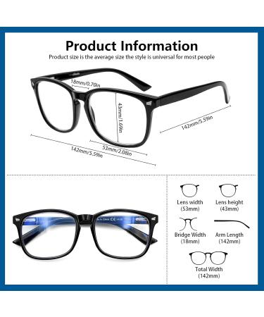 Progressive Multifocus Reading Glasses for Men & Women - Anti Blue Light 3 Pack Computer Readers (3 Black 2.0 Strength - Buy Online on GoSupps.com