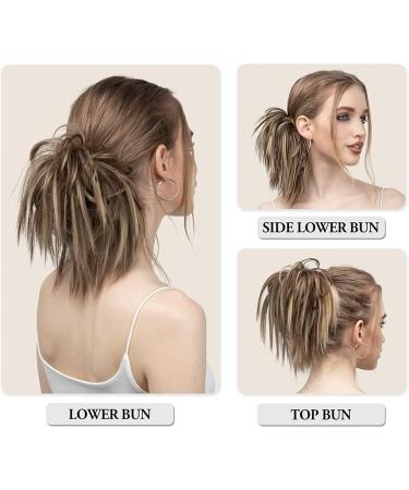 Hair Chignon Short Ponytail Extensions Synthetic Straight Hair Hair Bun with Elastic Band Hair Accessories Women Wig Hair Bun Messy Bun Hair Piece (Color : C) - Buy Online on GoSupps.com