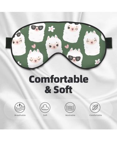 Alpaca Faces Print Eye Mask - Soft Blindfold for Sleep & Travel | Comfortable Elastic Strap Eyeshade - Buy Online on GoSupps.com