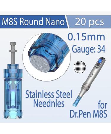 Dr.Pen Ultima M8S Round Nano Cartridges - 20 pcs | Compatible with A9 A11 A8S M8S Bio Pen Q2 | Original Replacement Parts - Buy Online on GoSupps.com