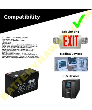 Buy 2 Pack UB1280 UB1270 SLA-7-12 12V 7AH Sealed Lead Acid Batteries - Fast International Shipping - Buy Online on GoSupps.com