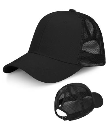 Livacasa baseball cap women ponytail mesh baseball cap baseball hat breathtopective cappi sun hat sun protection girl cap tortoic tap capcappy head circumference 52-61cm black unit size