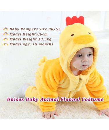 Doladola Baby Chick Hooded Onesie Pajamas - Infant Romper 0-3 Months - Buy Online on GoSupps.com