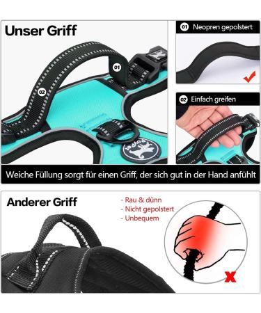 POPOT No Pull Dog Harness - Reflective Pet Vest with Control Handle for Daily Training & Walking - Mint Blue XL - Buy Online on GoSupps.com