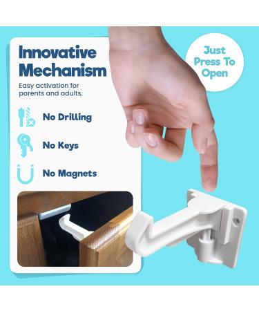 Benny Bradley's Invisible Baby Proofing Cabinet Latch Locks - 20 Pack - Buy Online on GoSupps.com