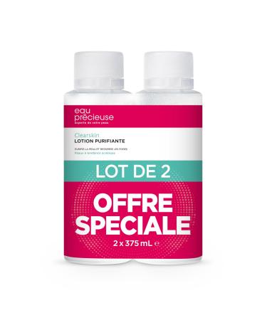 Eau Précieuse - Clearskin Purifying Lotion (375ml x2) - Purifying Lotion - Cleanses and purifies the skin - Tightens pores