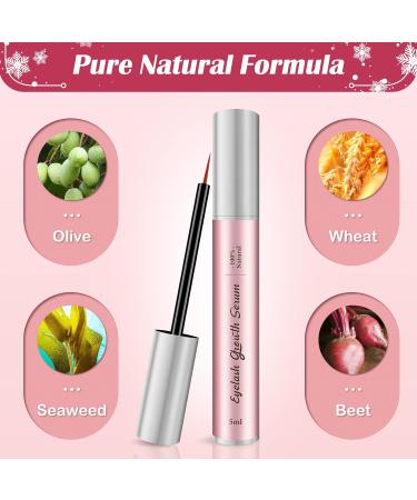 Professional 5ML Eyelash Growth Serum | Natural Eyelash & Eyebrow Enhancer | Rose Scented | Irritation-Free Formula - Buy Online on GoSupps.com