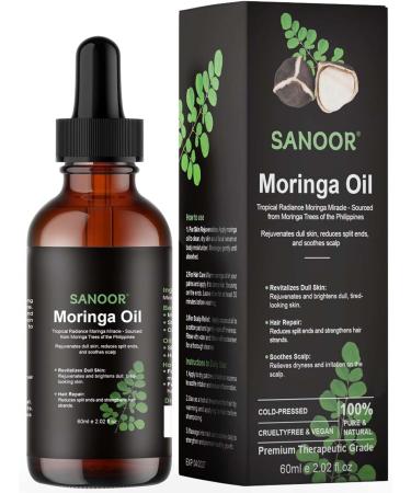 SANOOR Organic Moringa Oil 100% Pure (57.3g) | Organic Oil for Skin and Hair Organic Cold Pressed Moringa Oil for Face Scalp Nourishing and - Buy Online on GoSupps.com