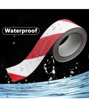 Hazard Tape Anti Slip Tape Matte Tape Waterproof and Wear-Resistant Sandpaper Stairs Night Matte Non-Slip Sticker Strip(Redwhite 5.0cm) 5.0cm Redwhite - Buy Online on GoSupps.com