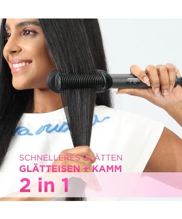 Ion Smoothing Brush - Parwin Pro Beauty Hair Straightener with LED Display Fast Heating Scalding Protection & 4 Temp Settings - Buy Online on GoSupps.com