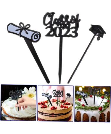INOOMP 30pcs 2023 Graduation Cake Insert Nutcracker Cupcake Toppers Cupcake Picks Graduation Cupcake Toppers 2023 Graduation Cap Decorations Diploma Cake Toothpick Edible Plastic Food Black 7.6X4CM - Buy Online on GoSupps.com