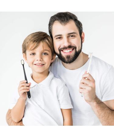 Extra Soft Nano Toothbrushes - 4 Pack for Fragile Gums | Adults Kids | Black & White - Buy Online on GoSupps.com