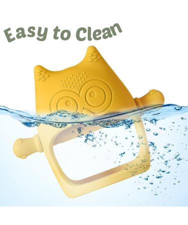 Silicone Baby Teething Toy Set for 3+ Month Infants - Owl Teether Mittens for Anti-Drop Chew and Sucking Needs | 4 Pcs - 4.52 x 3.93 x 2.16 Inch - Buy Online on GoSupps.com