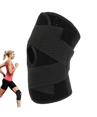 Compression Knee Brace | Breathable Knee Stabilizer for Running & Weightlifting | Adult Protective Support Sleeve - Large Black - Buy Online on GoSupps.com