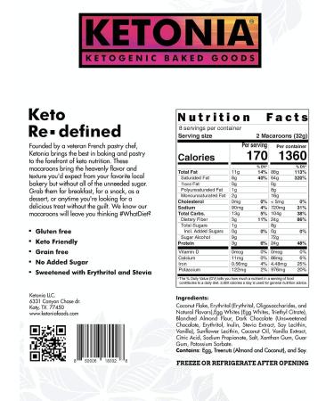 Keto Coconut Macaroons - Gluten Free & Low Carb Snacks - 16 Artisan Macaroons - Woman Owned Business - Buy Online on GoSupps.com