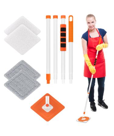Wall Mop Wall Cleaner with Long Handle.Microfiber Dust Mop.Baseboard Cleaning Tool with Extension Pole.4 Washable Reusable Cleaning Pads.Quickly Clean Walls, Baseboards and Ceilings. 54in