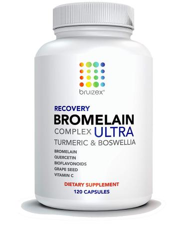 Bruizex Ultra Bromelain and Quercetin Bruising Relief Supplement 120 Capsules | Bruised Skin Trauma Recovery and Swelling Surgery Supplements | Contains Bromelain Quercetin Turmeric and Boswellia