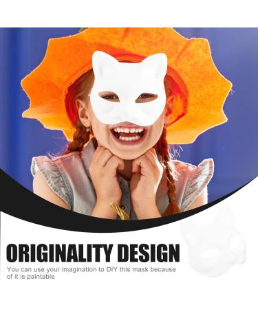 AOKWAWALIY 5pcs White Cat Masks | Blank DIY Halloween & Cosplay Half Face Masks | Perfect Masquerade Party Supplies - Buy Online on GoSupps.com