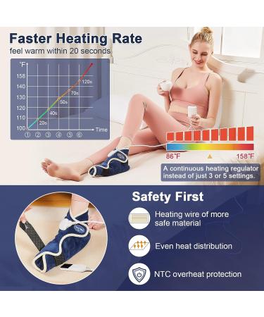 JOBYNA Ankle/Toe/Foot WarmerÂ |Â Full Coverage Heated Foot Wrap |86-158  Continuous Setting| 10-90min Timer| Electric Heating Pad for Plantar Fasciitis Relief  Neuropathy Pain Relief for Foot(1 Pack) For Foot Wrap - Buy Online on GoSupps.com
