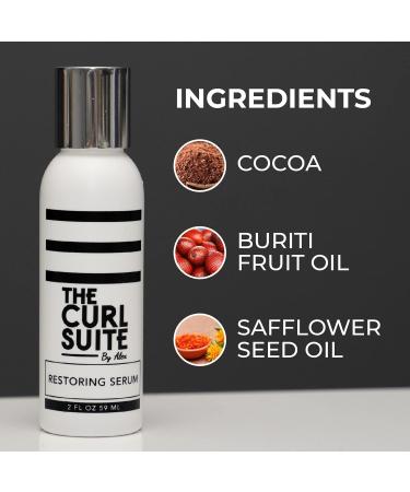 Curly Hair Serum for Frizzy Damaged Hair - Cocoa & Buriti Extract - Hair Growth Solution for Women Men & Kids (2 Fl Oz - Buy Online on GoSupps.com