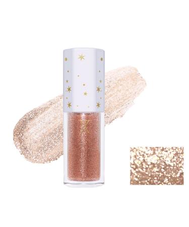 Liquid Glitter Eyeshadow X Voilet Fairy | Easy to Apply Quick Drying Long Lasting Lightweight K-Drama Makeup Twinkle Eye Shadow 0.15 oz (G04 Sparkle Rose Gold)