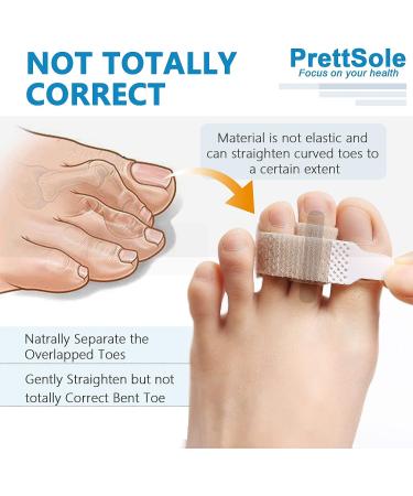 PrettSole 8-Piece Toe Splints and Wraps for Broken Toe Support - Men and Women Hammer Toe Brace - Cushion and Protect Overlapping Toes - Temporary Straighteners - Buy Online on GoSupps.com
