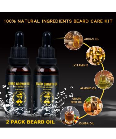 Premium Bartset: Complete Beard Growth Kit for Men - Oil Shampoo Comb & Scissors | Ideal Gifts for Him - Buy Online on GoSupps.com