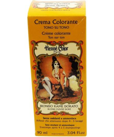 SITARAMA Henn Color - Henna Colouring Cream - Copper Golden Blond - Free from oxidants ammonia p-phenylenediamine (PPD) resorcinol synthetic fragrances and heavy metals - Buy Online on GoSupps.com