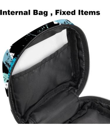 Menstruation Pad Bag with Zipper | Women's Napkin & Tampon Tote | Abstract Shark-Tongue Pattern - Buy Online on GoSupps.com
