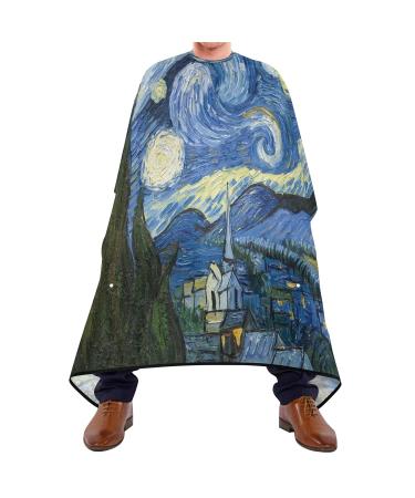 Van Gogh The Starry Night Waterproof Barber Cape | Adjustable Salon Hairdresser Cape for Men & Women | Perfect for Home & Salon Use - Buy Online on GoSupps.com