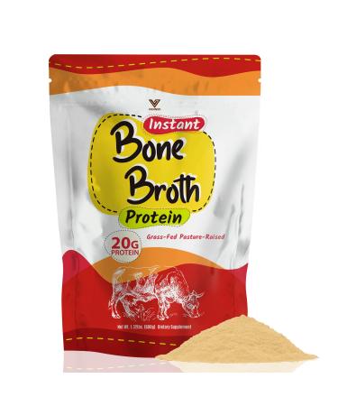 1.32lb Bone Broth Protein Powder 20g Protein Grass-Fed Beef & Non-GMO Gluten Free Keto Friendly Hydrolyzed Collagen Peptides Perfect for Soup