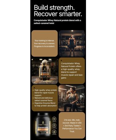 Conquest Nutrition Conquistador Whey Protein Natural Salted Caramel 2lb - Buy Online on GoSupps.com