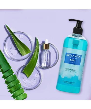Bella Vita Luxury Skai Aquatic Body Wash Shower Gel for Men and Women | 500ml | Unisex Bodywash with Aloe Vera Extract | Deep Cleansing Hydrating Moisturising | Suitable for All Skin Types - Buy Online on GoSupps.com