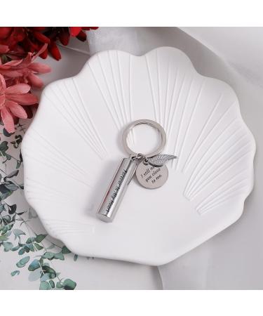 Nibana Personalized Urn Keychain for Ashes Cylinder Cremation Jewelry Memorial Pendant with Angel Wing Charm for Man Women Pet - Buy Online on GoSupps.com