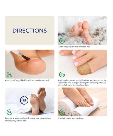 Extra Strength Toenail Fungus Treatment - Nighttime Fungal Nail Patches & Liquid Set (32 Patches + 15ml) - Effective Toe Nail Care International Shipping - Buy Online on GoSupps.com