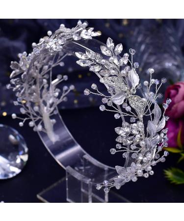 LOVFOIVER Rhinestone Wedding Headband - Handmade Leaf Crystal Bridal Hairpiece for Brides & Bridesmaids - Buy Online on GoSupps.com