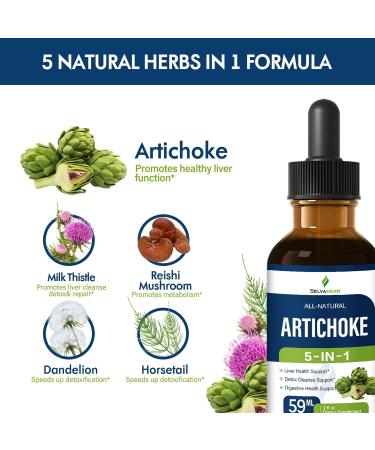Artichoke Leaf Extract Drops for Liver Detox Cleanse & Repair Milk Thistle 5-in-1 Natural Herbal Formula Liver Health Support Supplment w/Dandelion Horsetail High Absorbtion. 2oz Original 2 Fl Oz (Pack of 1) - Buy Online on GoSupps.com