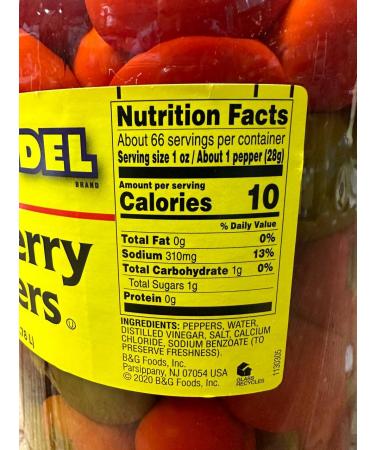 B&G San-Del Whole Cherry Peppers Hot - 1 Gallon | Spicy Pickled Peppers - Buy Online on GoSupps.com