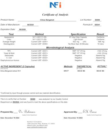Citrus Bergamot Supplement for High Cholesterol 1000mg Citrus Bergamot Extract 10:1 (2 Caps) Organic, Non-GMO, Patented Clinical Grade Bergamot Blend for Heart Health 60 Capsules - Buy Online on GoSupps.com