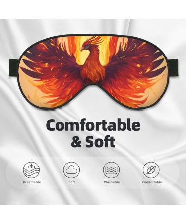 Phoenix Print Sleep Eye Mask - Soft Eye Cover for Travel & Naps | Comfortable Eyeshade for Men & Women - Black - Buy Online on GoSupps.com